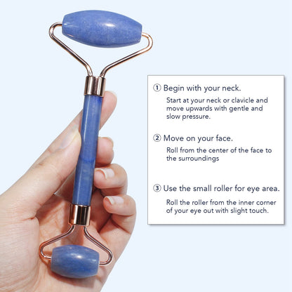 BAIMEI Jade Roller & Gua Sha, Face Roller, Facial Beauty Roller Skin Care Tools, Self Care Gift for Men Women, Massager for Face, Eyes, Neck, Relieve Fine Lines and Wrinkles - Rose Quartz