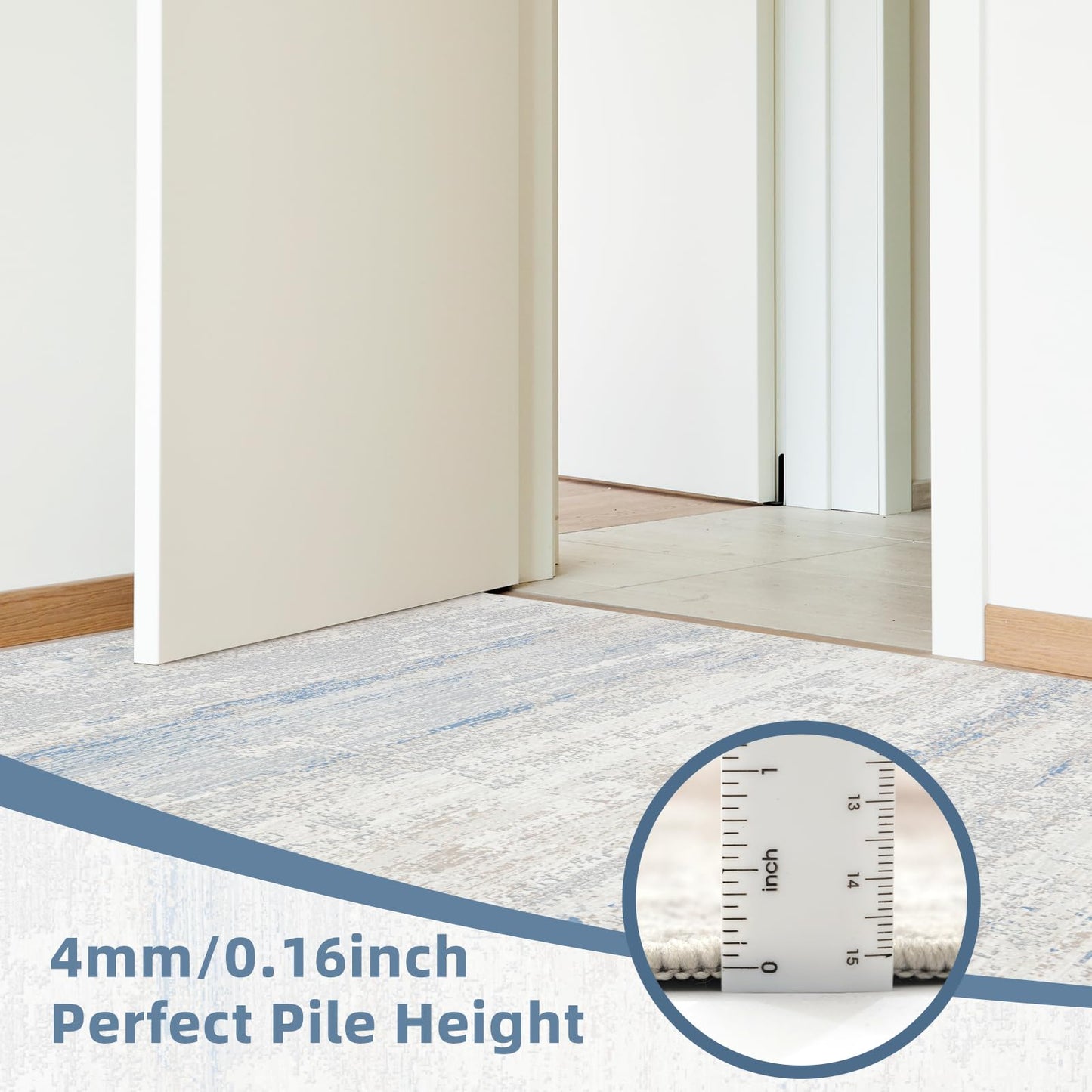 Lbris Washable Rug 6x9 Area Rugs for Living Room- Modern Abstract Rugs for Bedroom,Dining Room, Large Soft Low Pile Carpet with Non Slip Rubber Backing,Neutral Accent Rug for Nursery Home Office