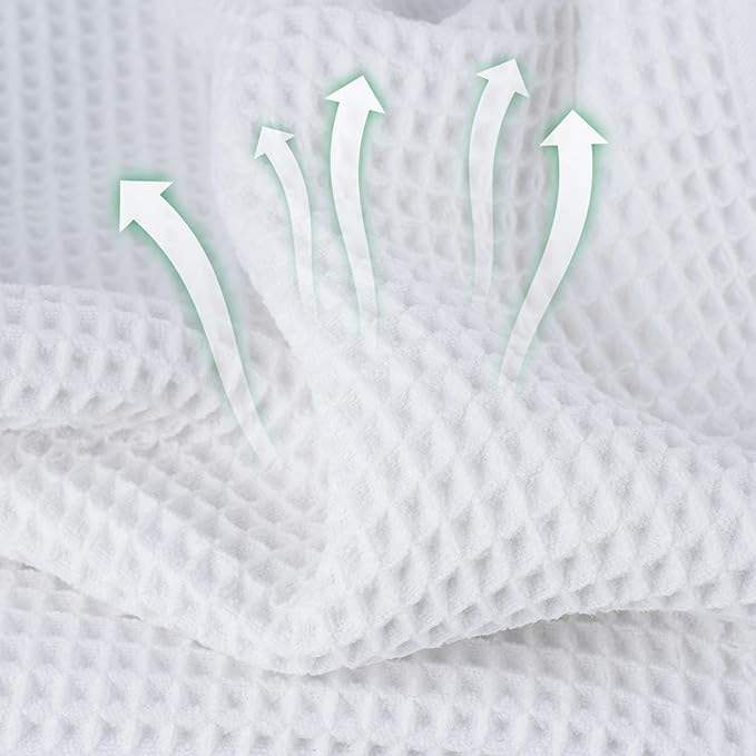 Microfiber Waffle Face Towels, 4 Pieces, Fast Drying, Lint Free 430 GSM
