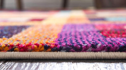 Unique Loom Estrella Collection Colorful, Geometric, Squares Modern, Abstract Area Rug (5' 0 x 8' 0 Rectangular, Multi/Beige)