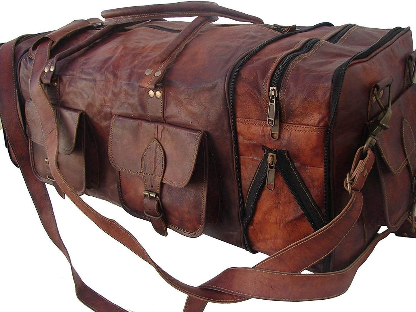 LEATHER DUFFEL WITH TOILETRY BAG TRVELLING COMPLETE COMBO WITH NICE TOILETRY AND GREAT DUFFEL