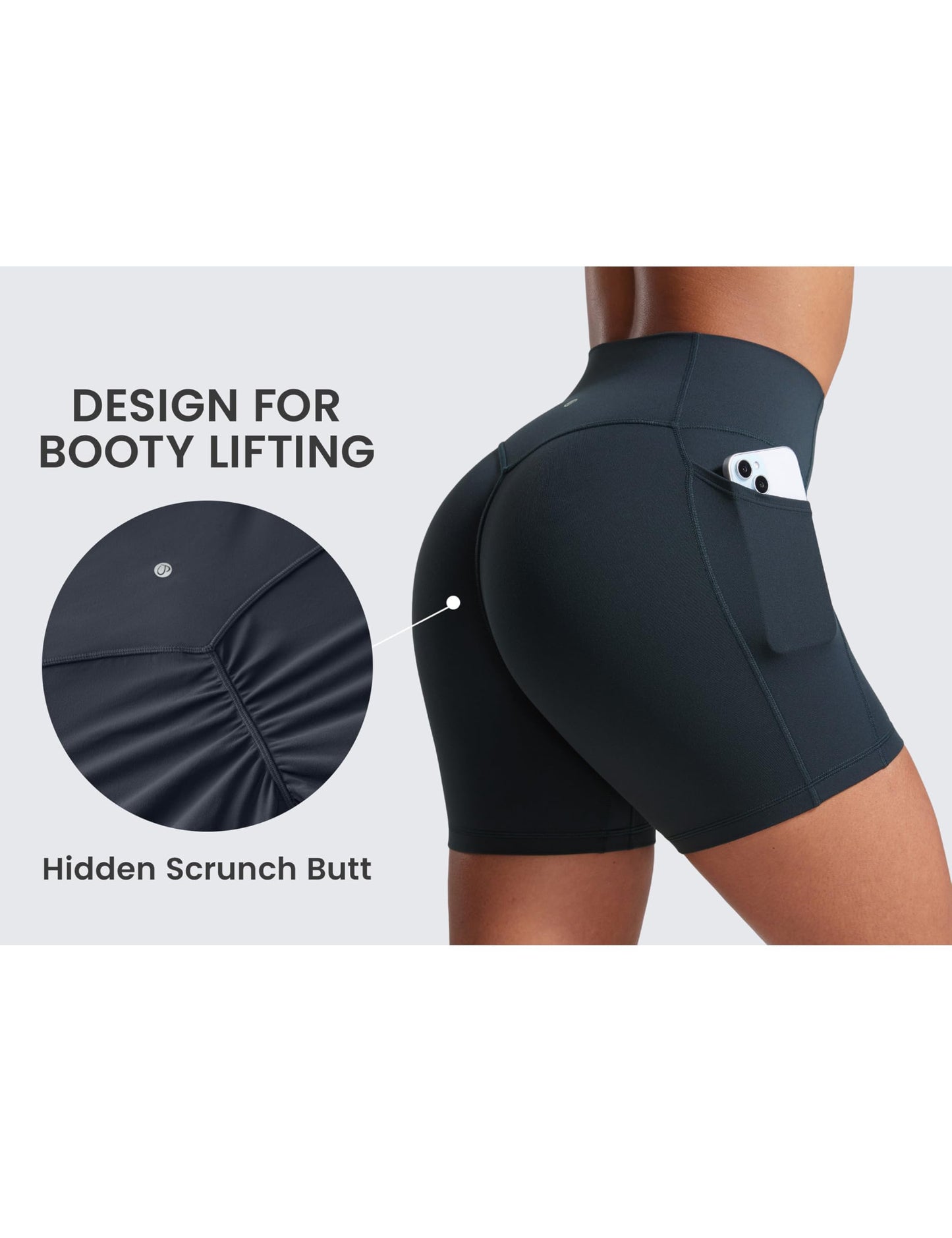 CRZ YOGA Secretsculpt Biker Shorts Pockets 5'' True Navy Medium