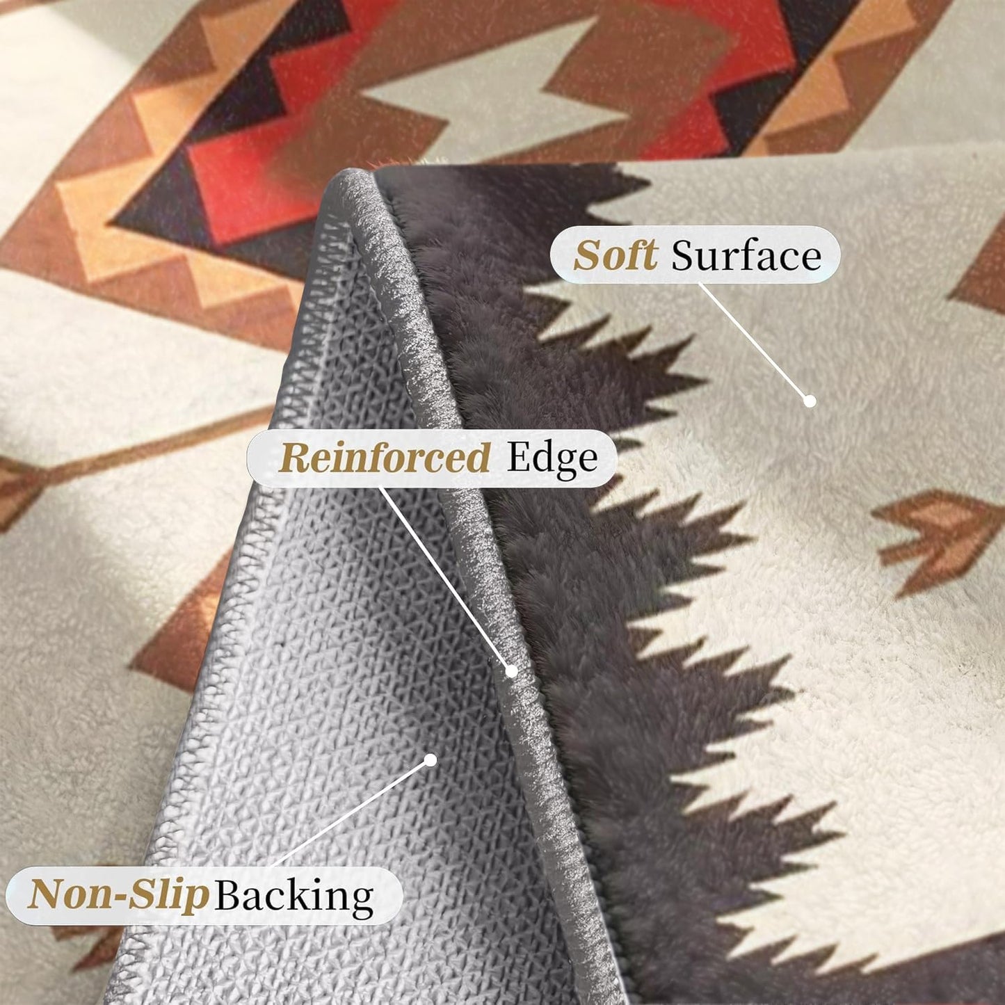 Western Rustic Area Rug, 5x7ft,Aztec Native American Rugs, Bohemian Farmhouse Rug, Moroccan Collection Indoor Rug for Bedroom, Living Room, Patio, Dining Room Entrance Southwestern Carpet