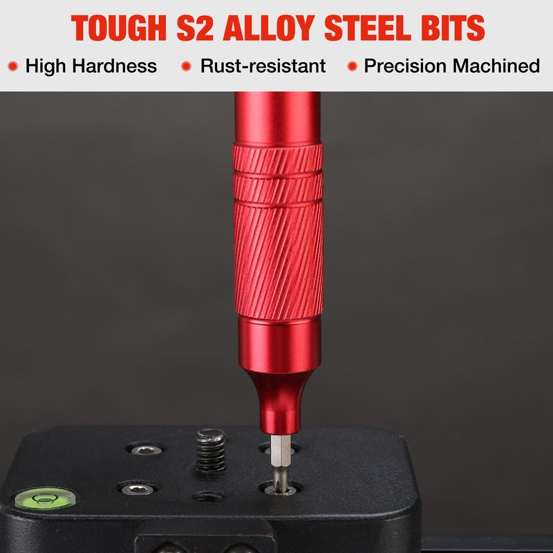 WORKPRO 24 in 1 Multi Bit Mini Screwdriver Set Magnetic, Manual Pen Screwdrivers, Tough S2 Steel Small Screwdriver Bits for Eyeglass, Watch, Laptop, Phone, Jewelry and Electronic, Red
