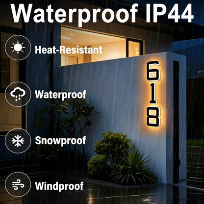 KUZEOLON 9 Inch Solar-Powered Outdoor House Number Light, No Wiring, Light Up House Numbers for Outside with Solar Panel, Waterproof LED Address Numbers for Home (1-9) (number1)