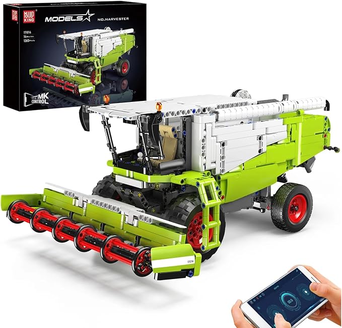 Mould King 17014 Wheat Harvester Building Block Set Tractor Toy Building Kit for Adults 14+ 1265 PCS Farm Truck Construction Vehicles Set