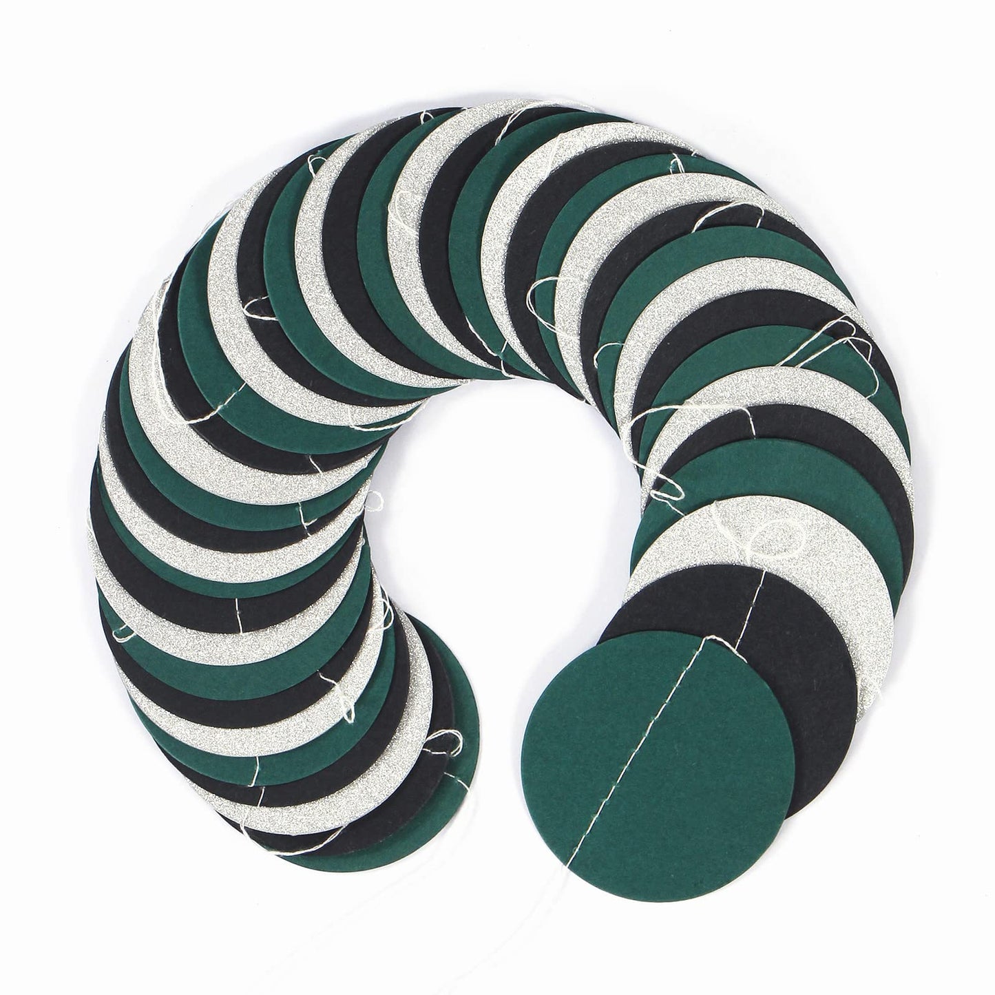Black-Green Silver Party-Decorations Garland Streamers - 52Ft Graduation 2025 Hanging Paper Banner, Soccer Party Supplies Men Boys Birthday Spring Summer Jungle Theme Decor Backdrop Bunting Panduola
