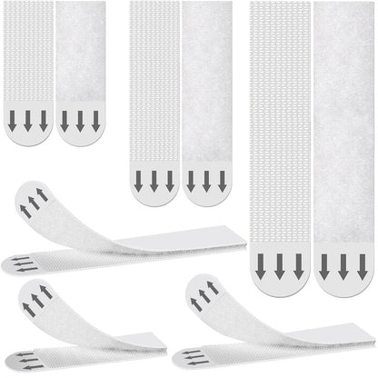Picture Hanging Strips Kit Heavy Duty, 3 Size No Nails Adhesive Poster Strips for Frame Mounting Hooks, Damage Free Hanging Poster Hangers for Wall Decoration, Classroom, Renter Friendly, White 96 PCS