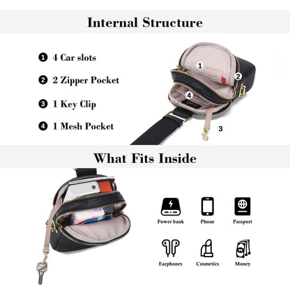 INICAT Anti Theft Crossbody Bags for Women Travel Small Sling Bags Cross Body Bag Purses for Woman
