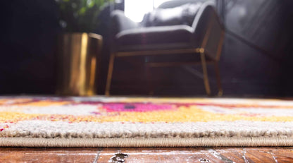 Unique Loom Estrella Collection Bright Colors, Geometric, Abstract, Modern Area Rug (6' 0 x 9' 0 Rectangular, Beige/Yellow)