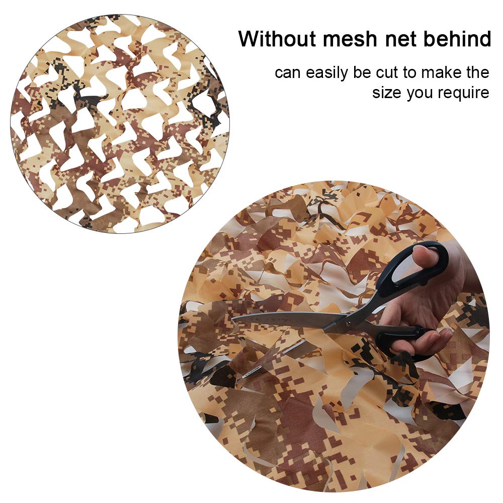 Yeacool Large Camo Netting for Hunting Blind Burlap Camouflage Netting for Party Decor Outdoor Camping Deer Duck Tree Stand Car Cover Off-Road Adventures (Digital Desert Camo, 65.6ftx4.9ft, 20m*1.5m)