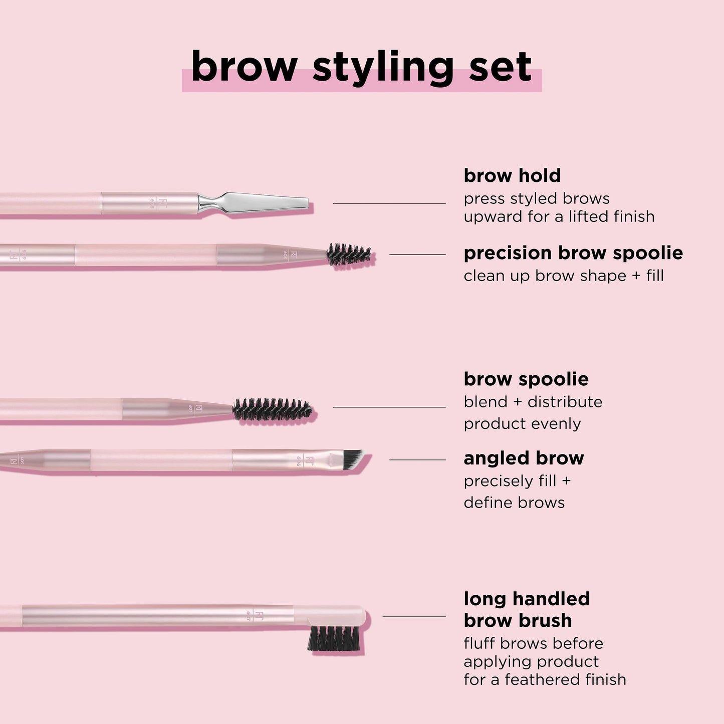 Real Techniques Eye Shade & Blend Makeup Brush Trio, For Eyeshadow & Liner, Makeup Tools for Shaping & Grooming Brows, Defined Makeup Look, Synthetic Bristles, Vegan & Cruelty-Free, 3 Count
