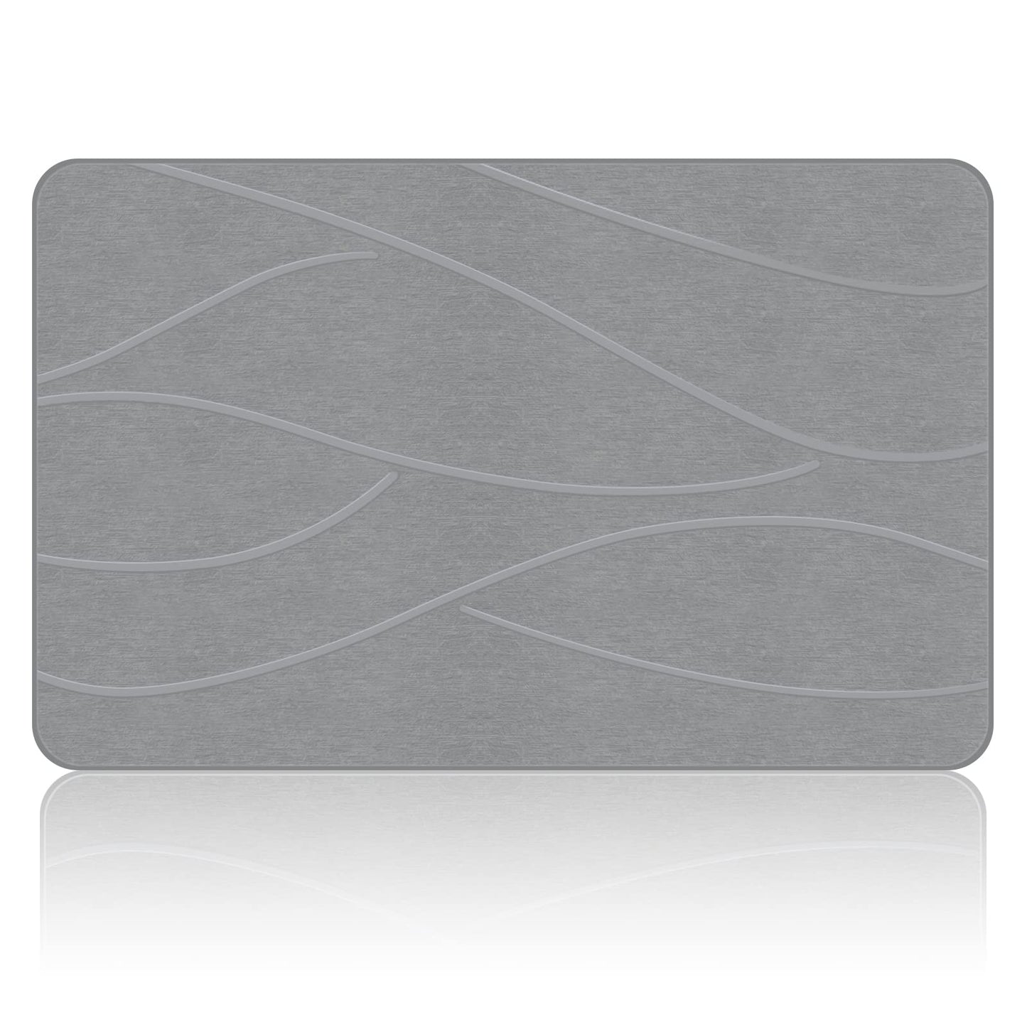 Veeloim Stone Bath Mat Diatomaceous Earth Shower Mat Non-Slip Super Absorbent Diatomite Stone Bath Mats for Bathroom Floor Quick Drying Natural Easy to Clean(23.6''×15.4" Gray)