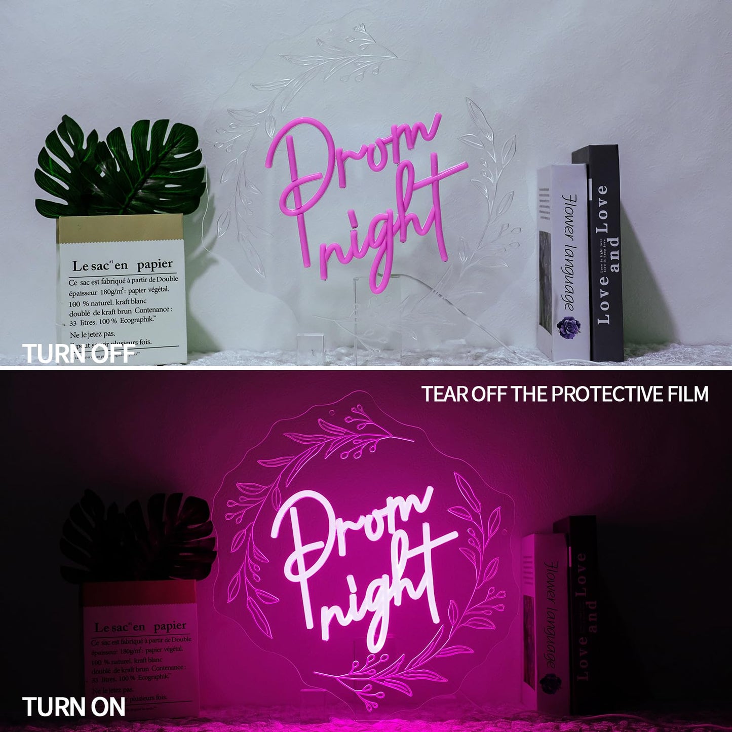 Runalosa Prom Night Neon Sign for Graduation Dimmable Class of 2026 Neon Light Sign for Wall Decor Pink Letters Led Signs for Girls' Dorm Background Celebration Grad Party Decor Gift 15" x 12.8"