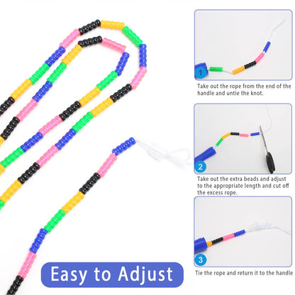Double Dutch Jump Rope 16 ft 2 Pack, Adjustable Long Skipping Rope with Wooden Handle, Multiplayer Team Jumping Rope for Kids Adults, Long Enough for 5-6 Jumpers