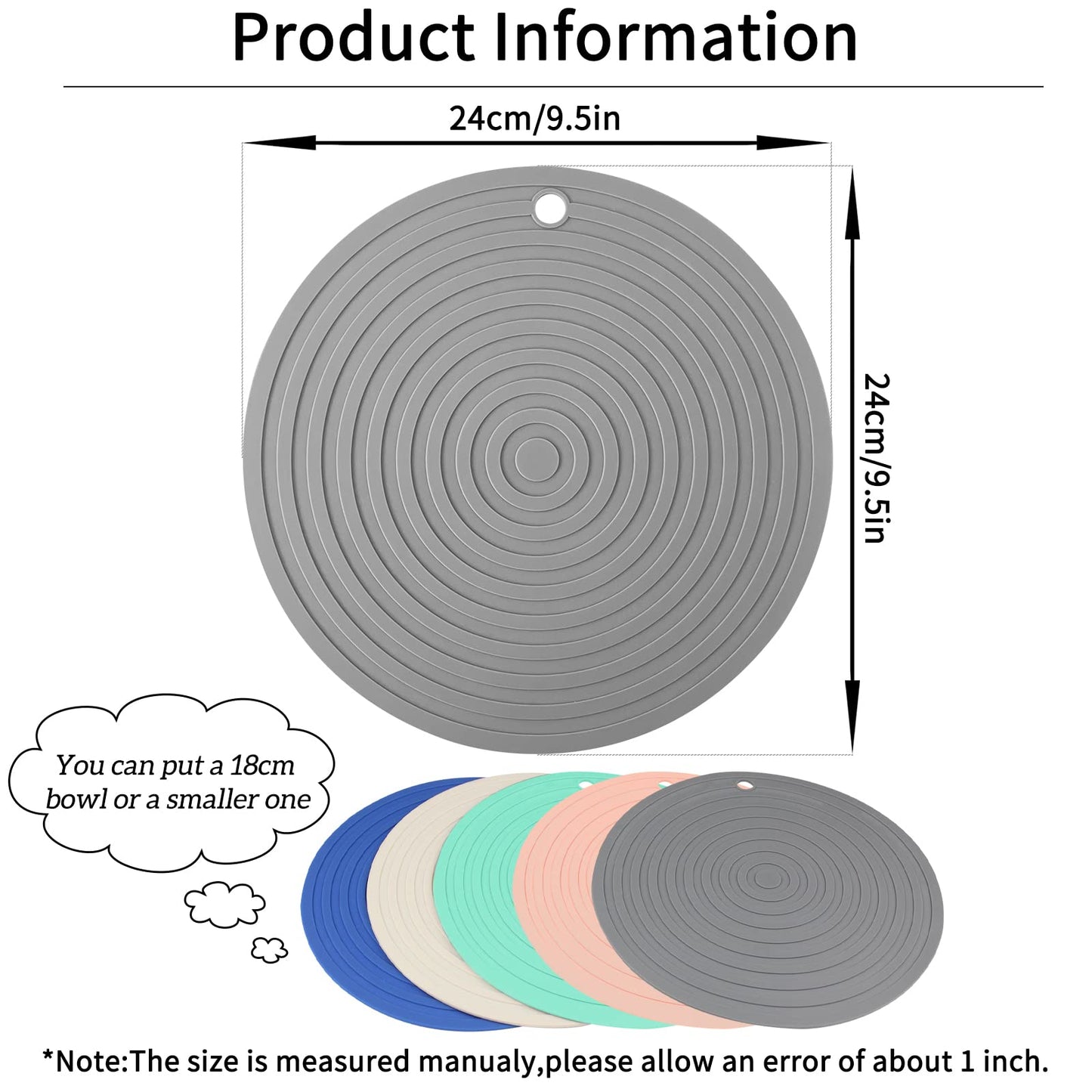 Ptlom Pet Food Mat for Dog and Cat Placemat 2 Pcs, Mat for Prevent Food and Water Overflow, Suitable for Medium and Small Pet, Silicone, 9.5"* 9.5"