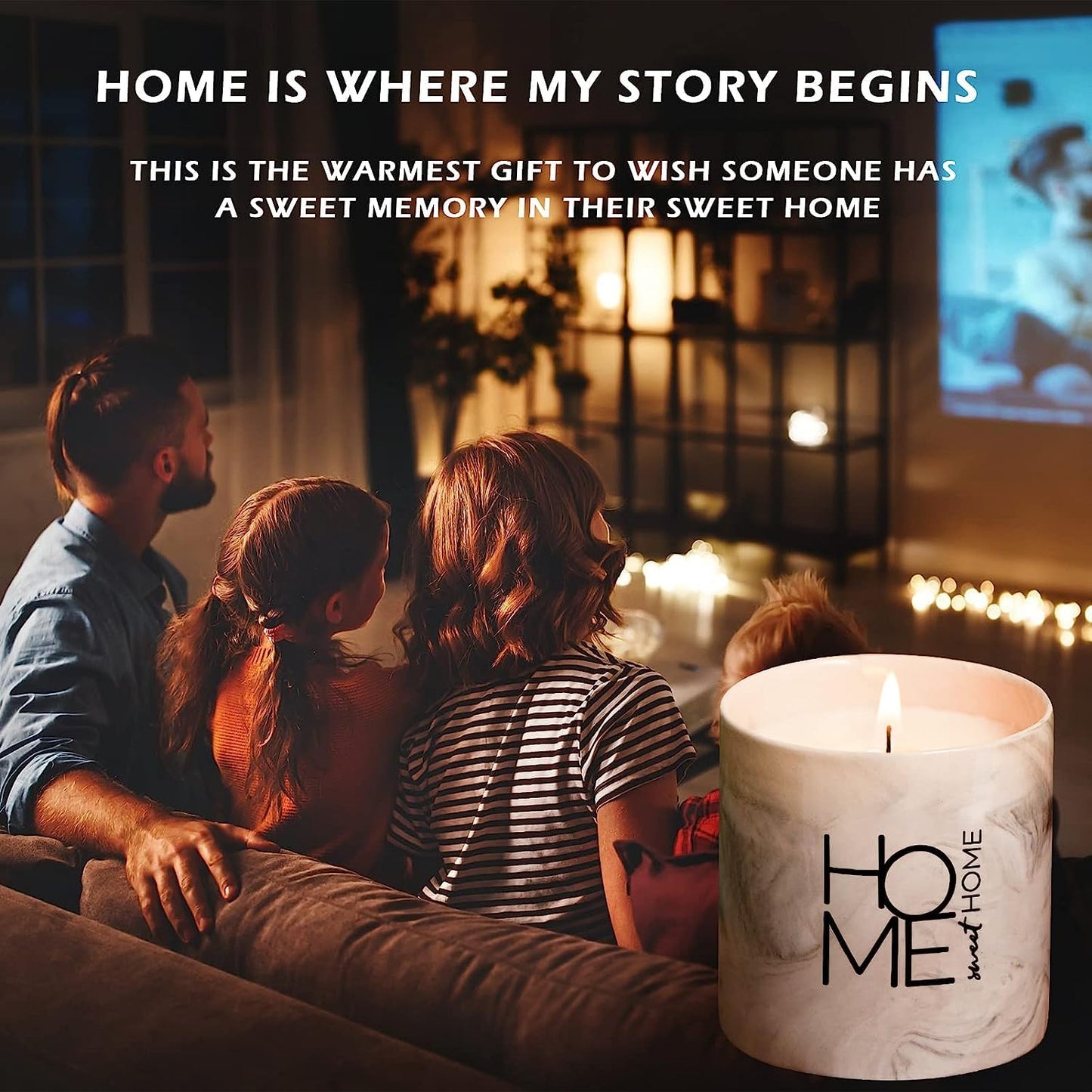 FreeJac Home Decoration New Home Gift for Home Sweet Home Decor Housewarming Gift for Women Men Friend House Warming Decoration Party New Homeowner Gifts for Someone Moving Away Scented Candle 6oz