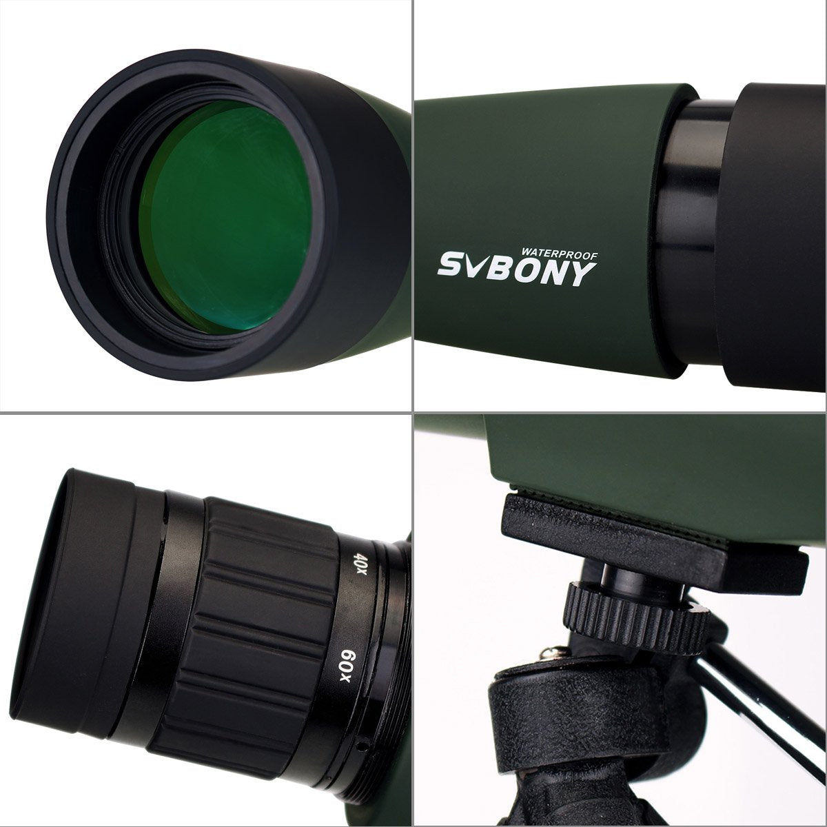SVBONY SV28 Spotting Scopes 20-60x60mm, Angled Spotting Scope with Tripod IP65 Waterproof Long Range Scope,Spotter Scope with Phone Adapter for Bird Watching Hunting Target Shooting Wildlife Telescope