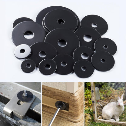 SVLING 40PCS 1/8" x1" Fender Washers, Black Oxide 304 Stainless Steel 18-8, 1/8" ID x 1" OD Hardware Flat Washers for Screws Bolts