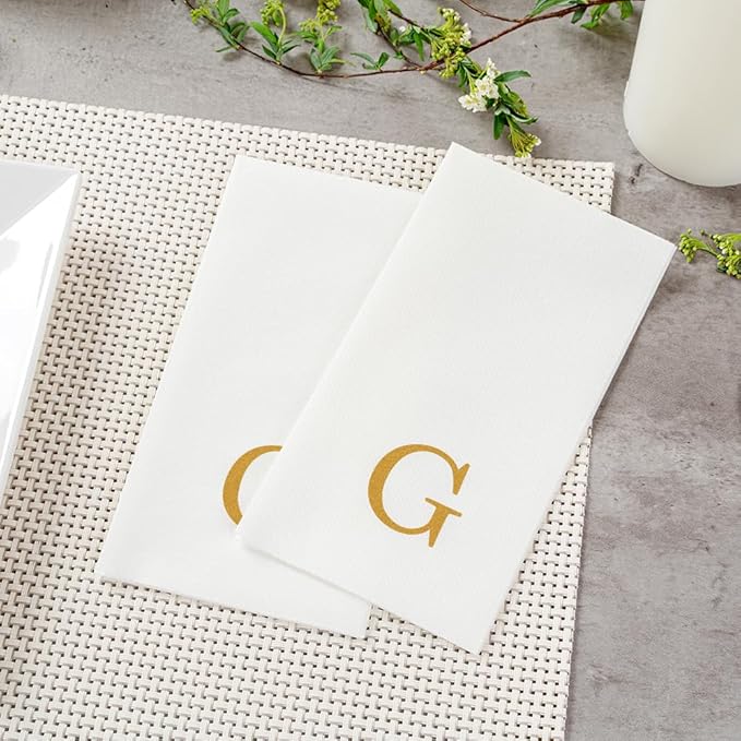 Luxenap 15.8 X 7.9 Inch Linen-Feel Guest Towels, 2000 Lettered Hand Towels
