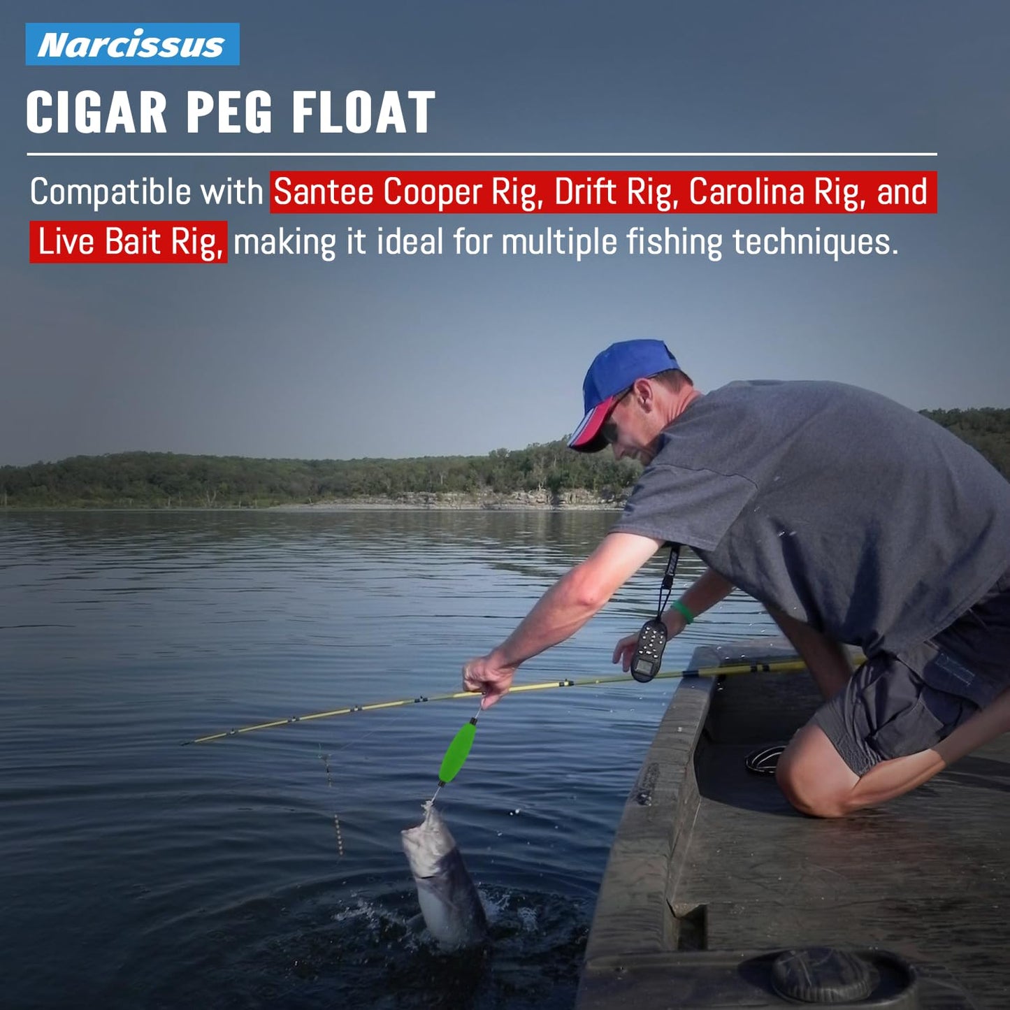 Narcissus Fishing Bobbers Floats for Catfish, Vibrant Hard Foam Fishing Peg Floats,Strong Buoyancy for Fishing Freshwater Saltwater,Perfect for Santee Catfish Rig