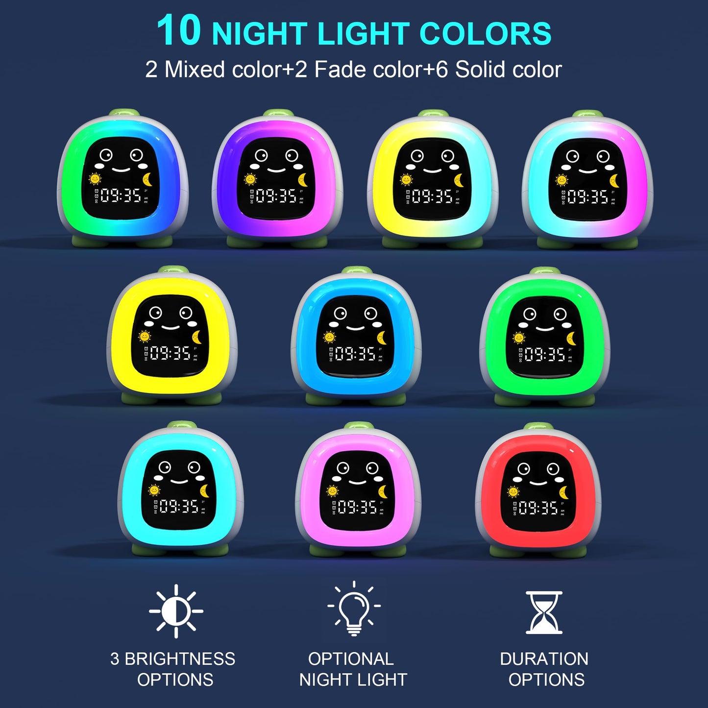 ANALOI Alarm Clock for Kids, Kids Alarm Clock Ok to Wake Cute Night Light for Bedroom, Toddlers Sleep Training Clock Stay in Bed, Dinosaur Birthday Gift for Kids Boys Girls