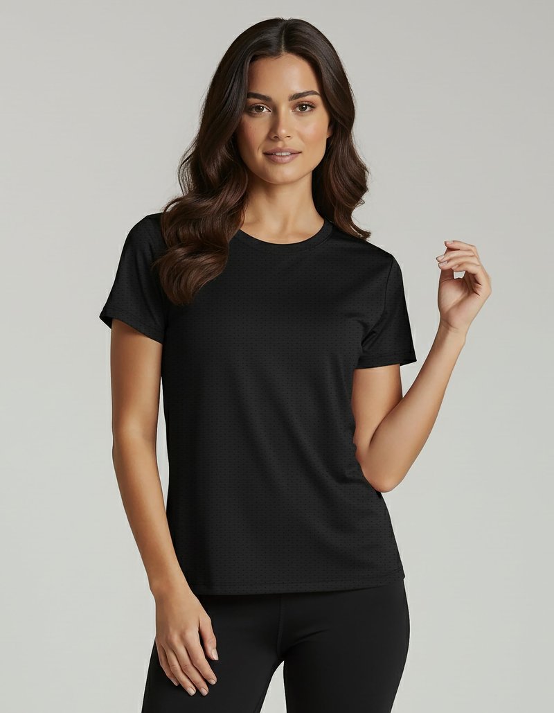 Real Essentials 5 Pack: Women's Breeze Tech Short Sleeve T-Shirts Athletic Tops Gym Workout Yoga Tennis Activewear (Plus)