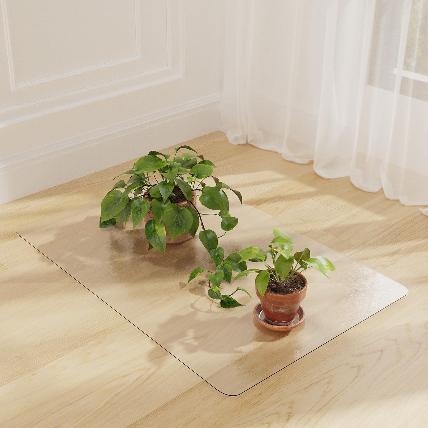 NENSIUM 36" x 36" Clear Area Mat for Hard Floor, Waterproof Thick PVC Floor Protetor for Home, No Scratch Durable Plastic Floor Mat for High Traffic Area