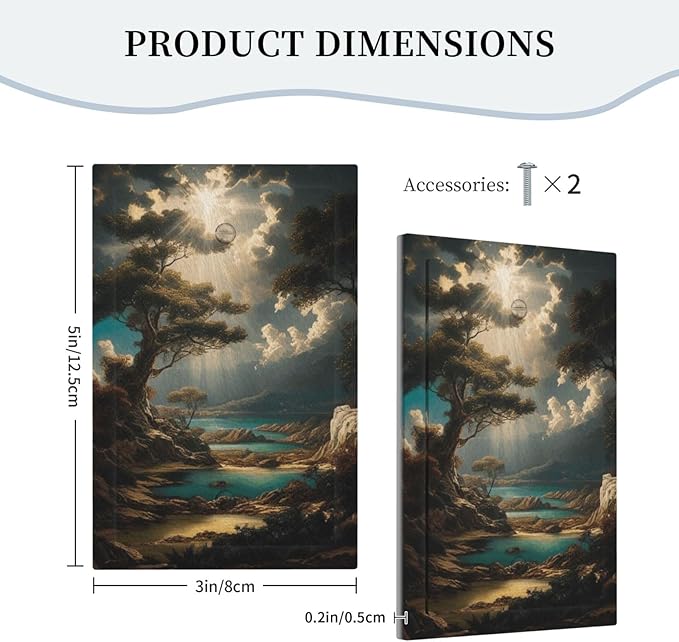 Decorative Art Light Switch Covers Sunburst Over the Wilderness 1 Gang No Device Blank Switchplate Electrical Faceplate for Home Decor
