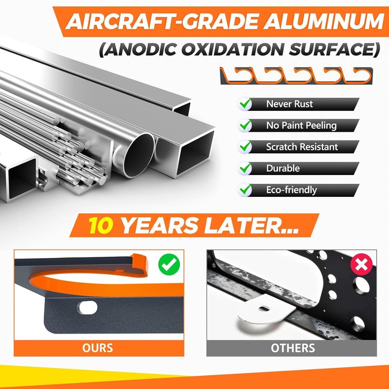 Plusinno Fishing Rod Holder - Horizontal Wall & Ceiling Mount | Aviation Aluminum, Holds Up to 20 Rods