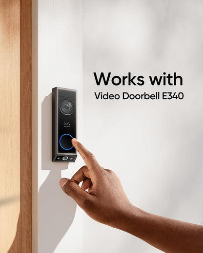 eufy Security Video Doorbell Add-On Chime, Indoor Chime, Requires eufy Security Video Doorbell E340/C30/C31, No-Delay Ring, Adjustable Volume, 8 Fun Ringtones, only works with 2.4GHz Wi-Fi