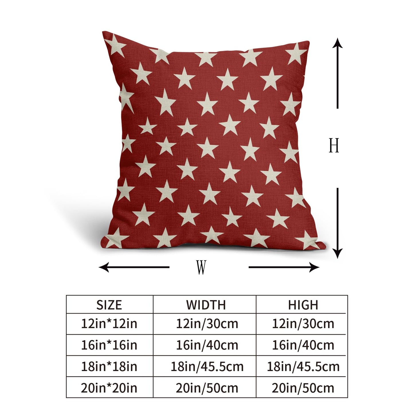 4th of July Patriotic Pillow Covers 18x18 Set of 2 Red Star Americana Independence Day Outdoor Decorative Throw Pillow Cases Farmhouse Decor for Sofa Couch Bed Fourth July Holiday Decorations