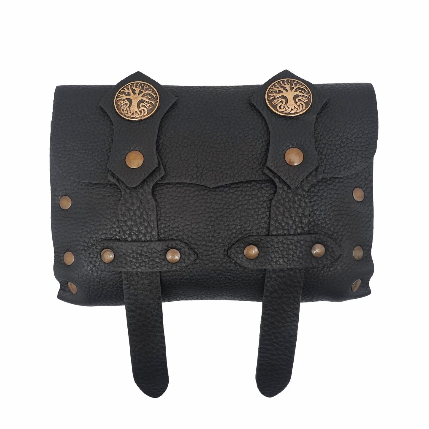 Lord of Battles Full Grain Leather Belt Bag for Men & Women | Handmade Medieval LARP Pouch with Buckle for Cosplay & Renaissance Fair (Adventurer Leather Bag)