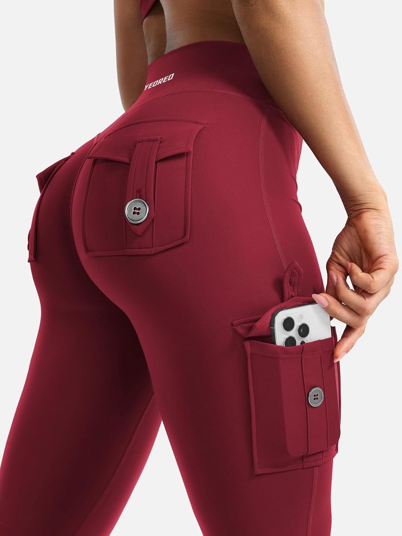 CoreFlex Women's High-Waisted Flare Leggings - Hidden Pockets, No Front Seam, Perfect for Gym & Yoga