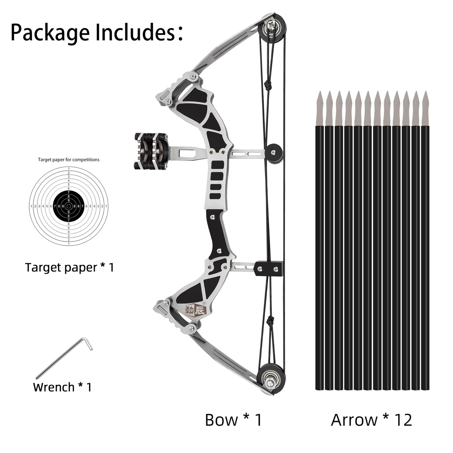 Mini Archery Bow Set Mini Compound Bow Mini Hunting Bow Metal Material Archery RH/LH for Hunting Shooting Practice Archery Fun Games (Style 6)