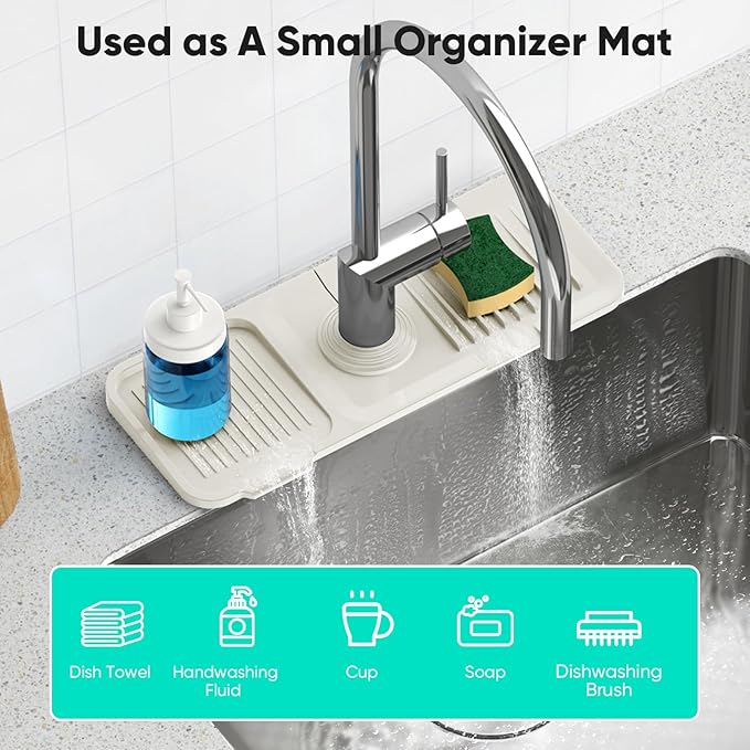 14.6 inch Faucet Mat for Kitchen Sink Faucet Mat Kitchen Sink Splash Guard