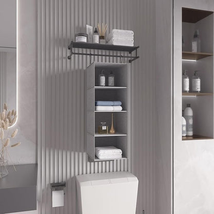 Hanging Closet Organizer, Easy Mount Collapsible 4-Shelf Camper Closet Wardrobe