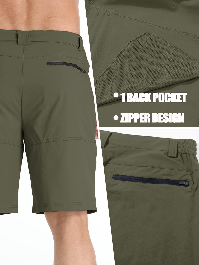 TACVASEN Cargo Shorts for Men Outdoor Work Hiking Shorts Lightweight Quick Dry Casual Summer Golf Dress Fishing Elastic Waist Green 32