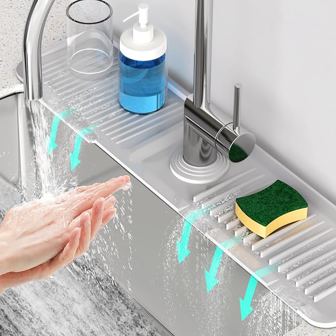 24 Inch Longer Faucet Mat for Kitchen SinkBathroom Kitchen Sink Splash Guard