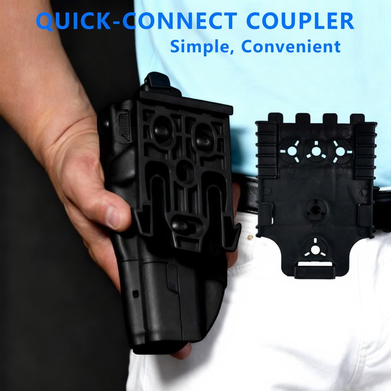LAFENLIN Quick-Lock System 2-Pack for Tactical Holsters [Secure & Fast Swap] - A Few Seconds Detach Mount for Police, Security & Range Shooters, Fits Duty Belts & Thigh Rigs (Black)