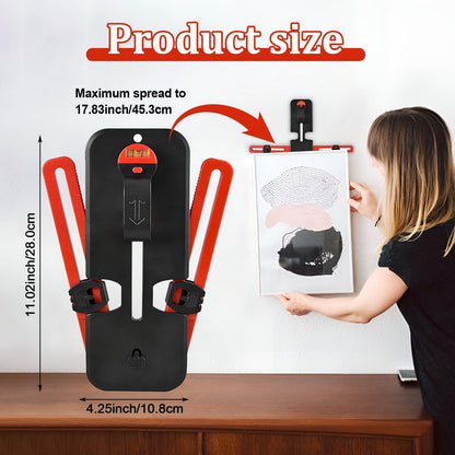 Wshxjzyay Photo Frame Hanger Tool with Bubble Level, Never Measure Versatile Picture Hanging Tool , Accurate Photo Frame Hanging Level for Home Decor Enthusiasts and Professionals