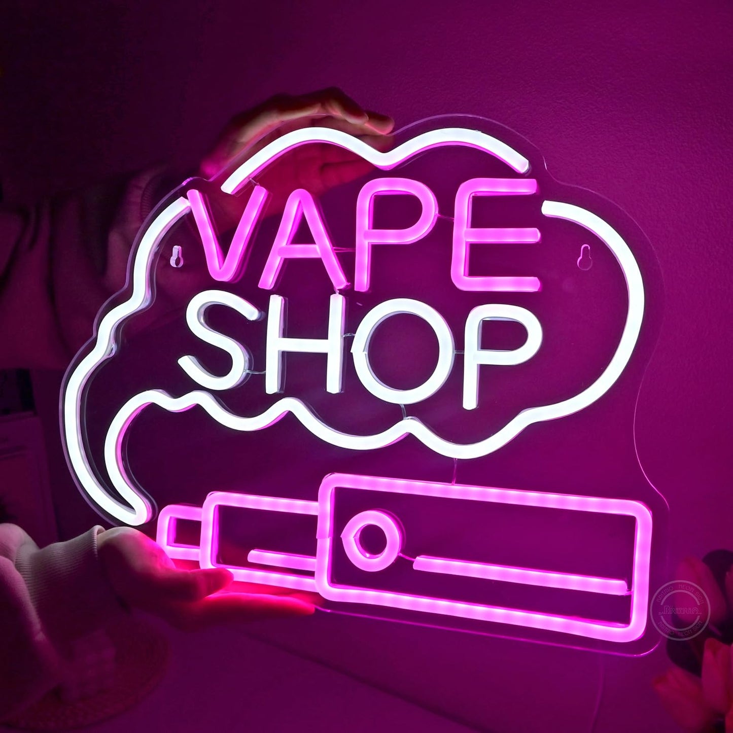 Britrio VAPE Shop Neon Light Wall Sign for Smoke Shop Business Stores Logo Window Display Man Cave Garage Bedroom Wall Art Decor Dad Husband Boyfriend Christmas Birthday Gift 5V USB
