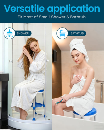HOMDABO Swivel Shower Stool for Inside Shower - Height Adjustable Shower Seat for Elderly and Disabled - 400 lbs Heavy Duty Shower Chairs for Seniors, HDB-797E
