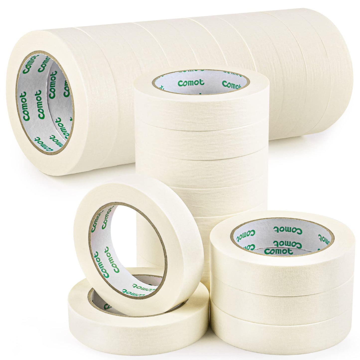Masking Tapes Bulk 1 Inch 22 Packs White Painters Drafting General Using Tapes for Painting, Craft Art, Label, Packing, Office, School, Home,1 Inch x 55 Yards x 22 Rolls (1210 Total Yards)