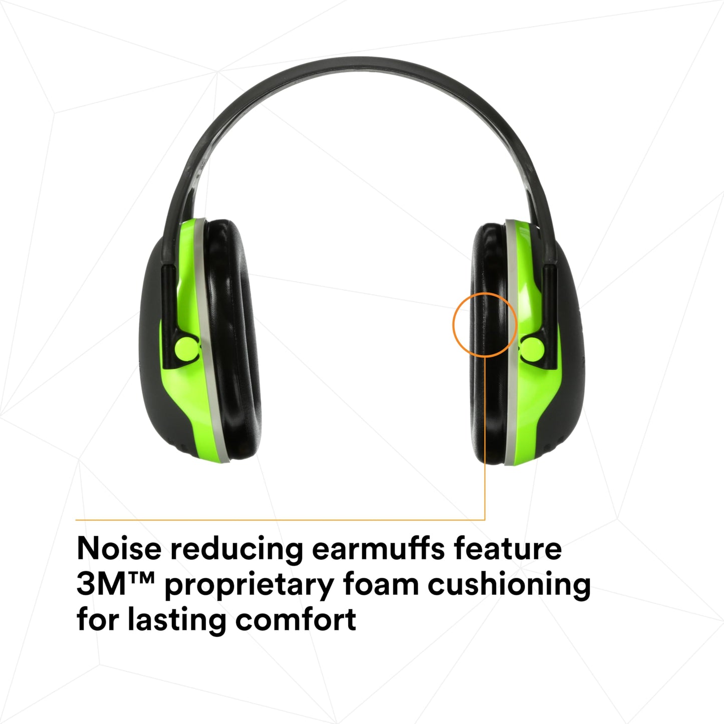 3M PELTOR Hearing Protection Earmuffs, X Series X4A, Over the Head Headband, NRR 27 dB, Pack of 1, Construction, Manufacturing, Electrical, Assembly, Sanding, Black/Green