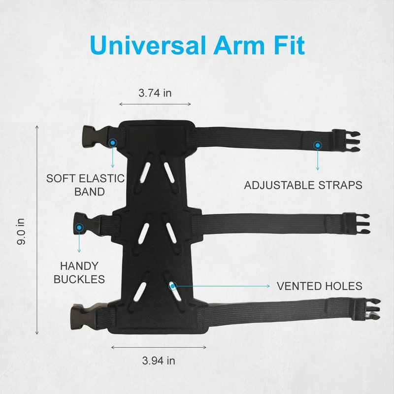 NRJSSCC Archery Arm Guard, Adjustable Strap Buckle Bow Arm Guards & Forearm Protector Bracer for Adults, Men, Women. Ideal for Hunting, Target Shooting, and Practice, Black