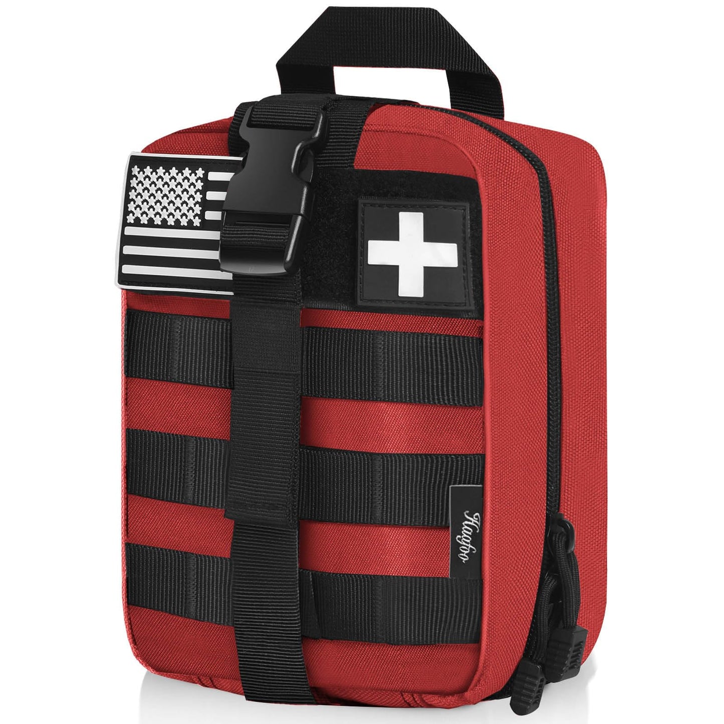 Haafoo Medical Molle Pouch Tactical - 1000D Nylon First Aid Pouch, Big Capacity EMT Pouch Utility, Heavy Duty Military Grade Rip-Away Ifak Pouch for Home and Outdoor Activities（Bag Only