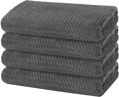 KinHwa Microfiber Hand Towels for Bathroom Soft and Absorbent Face Towels Grey