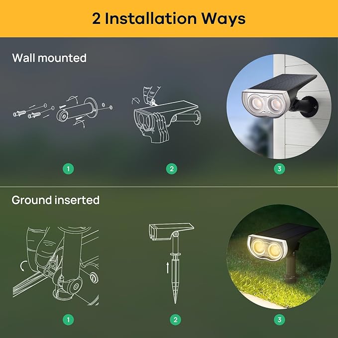 Linkind Solar Lights Outdoor StarRayS, Bright Solar Spot Lights Outdoor, IP67 Waterproof Spotlights for Landscape Garden Yard Walkway Patio Tree（Warm White, 6 Pack）