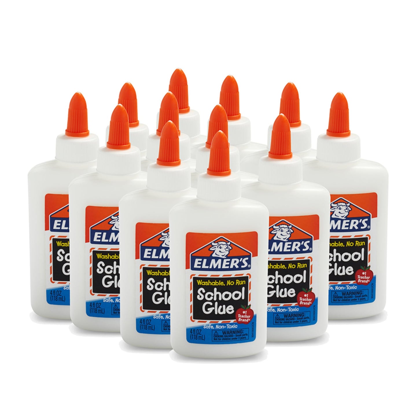 Elmer's Liquid School Glue, Slime & Craft, Safe and Non-Toxic, Washable, White, 4 Ounces Each, 12 Count - For Classroom, Home, Office, Teacher Supplies, #1 Teacher Brand